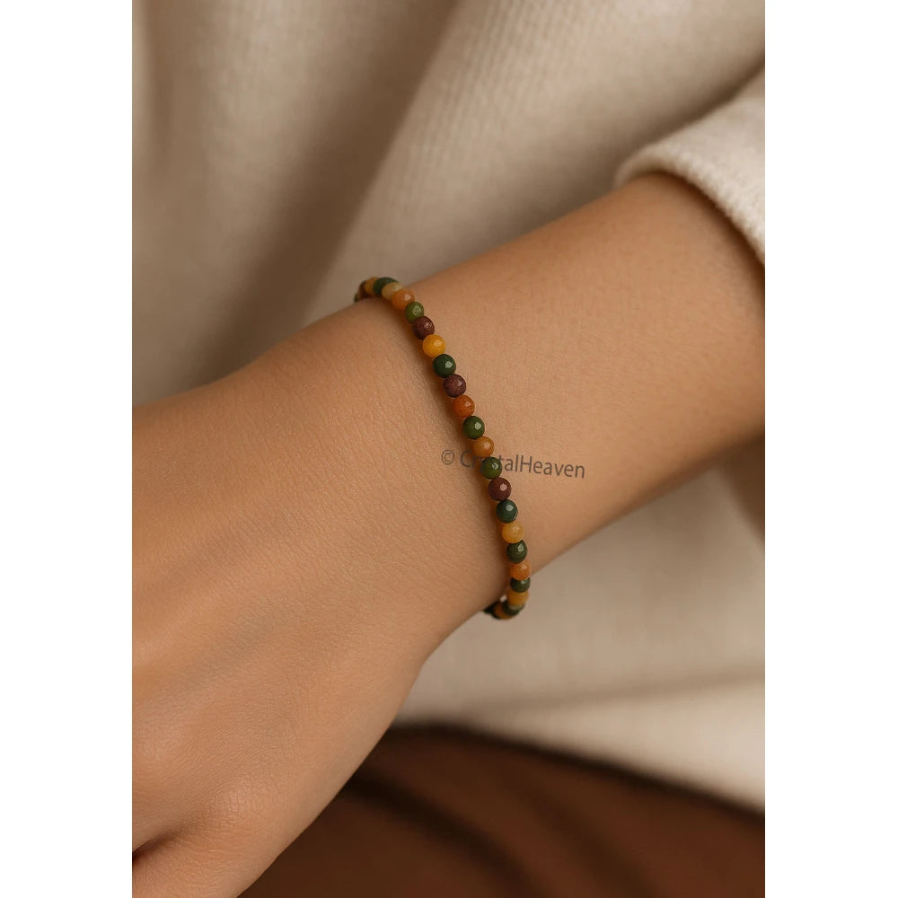 Mookaite Bracelets - 2mm Faceted Beads (Gold)