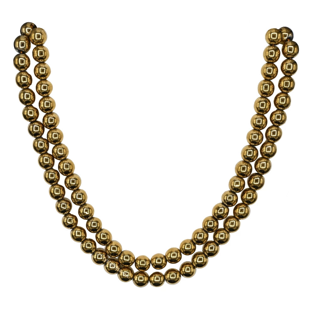 Golden Hematite Japa Mala (Without Knot)