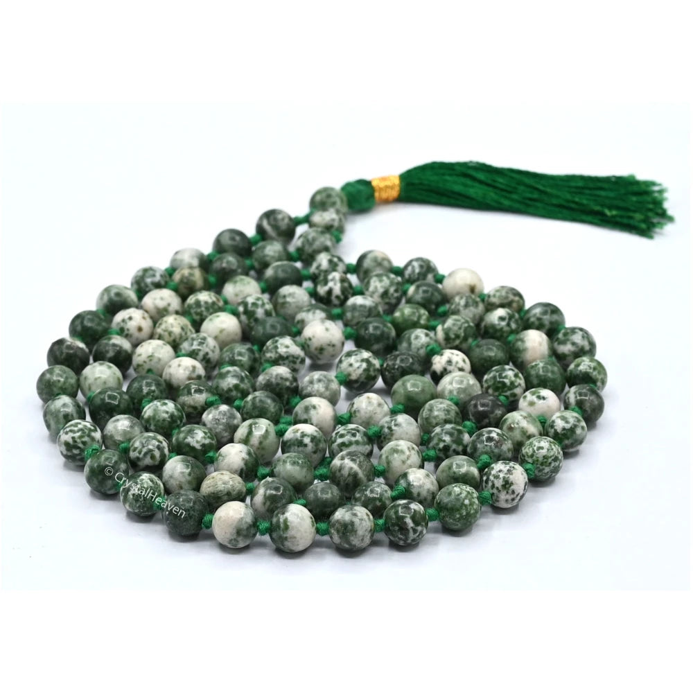 Tree Agate Japa Mala (Hand Knotted)