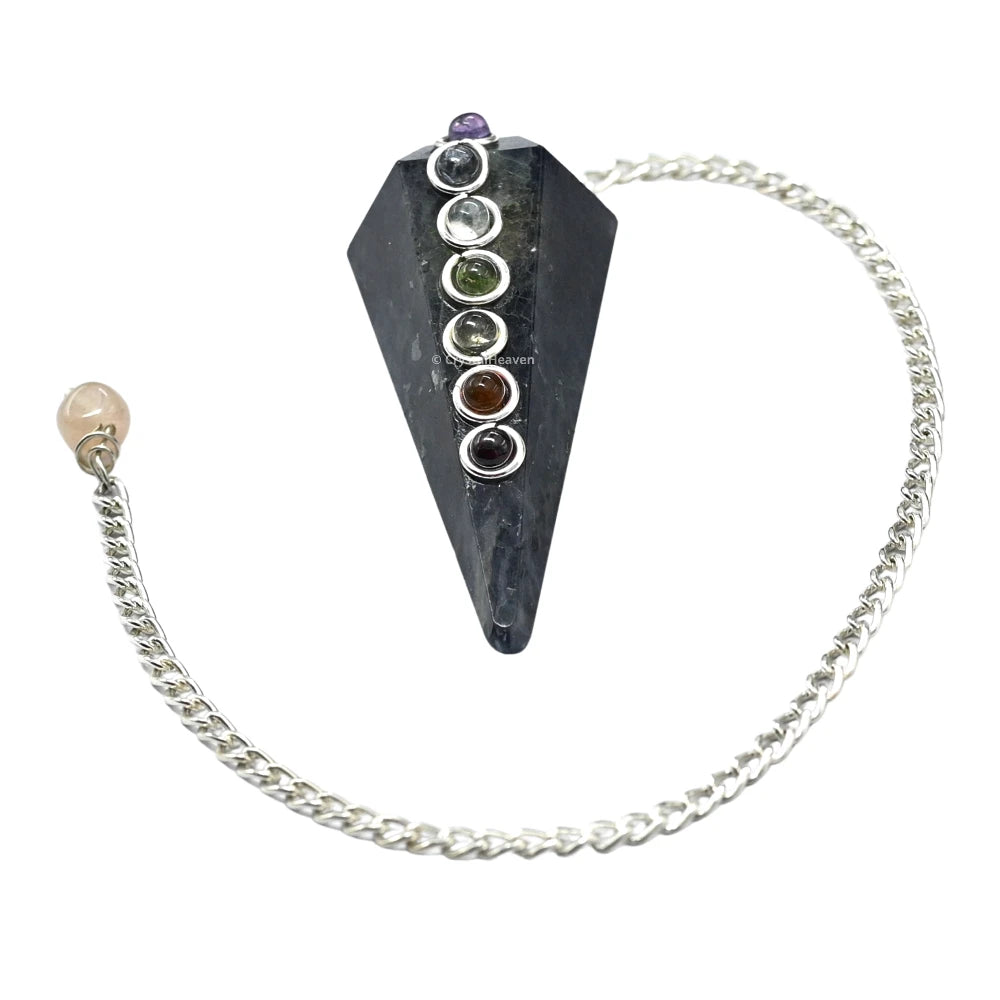 Iolite Pendulum with Chakra Beads