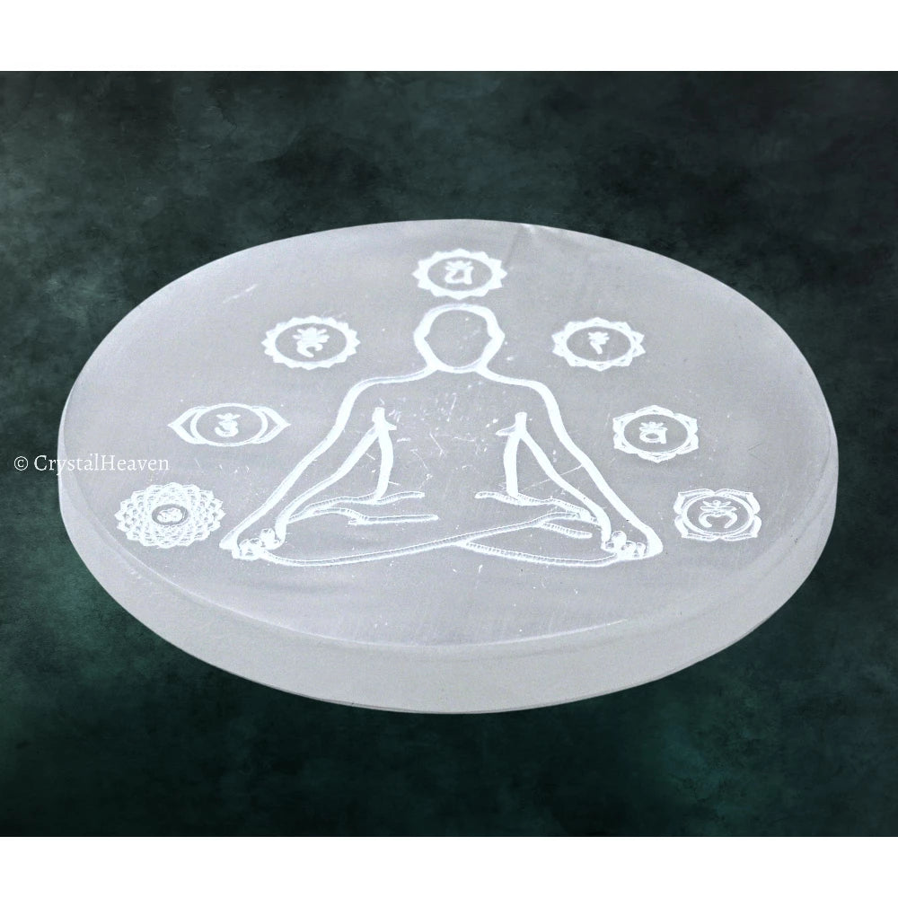 Selenite Charging Plate with Buddha (4 Inch)