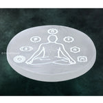 Selenite Charging Plate with Buddha (4 Inch)