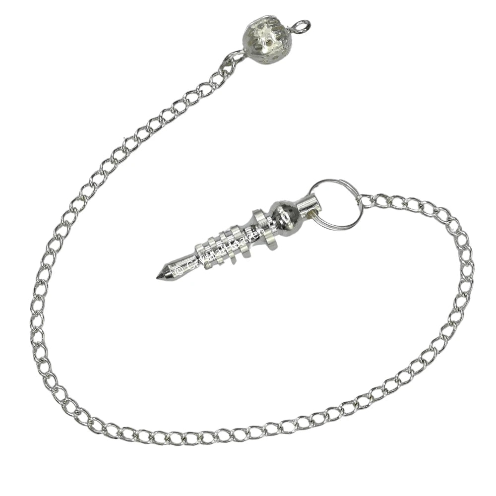 Metal Brass Pendulum - Silver Double ISIS 4 Ring with Plate (MP96)