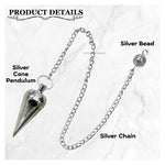 Metal Brass Pendulum - Silver Cone (MP34)