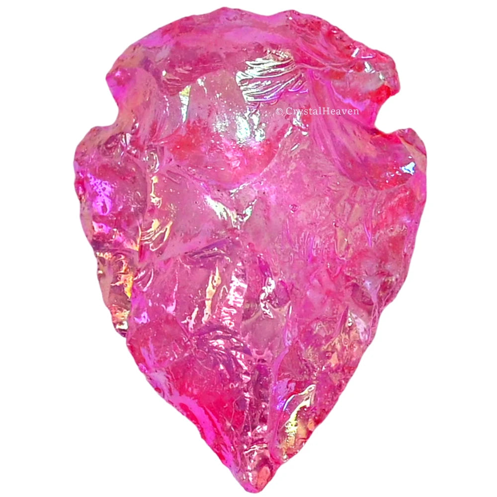 Pink Rose Aura Quartz Arrowhead - 1" to 1.5"