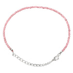 Pink Strawberry Bracelets - 2mm Faceted Beads (Silver)