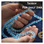 Blue Mermaid Glass Crystal Tasbih (Gold)