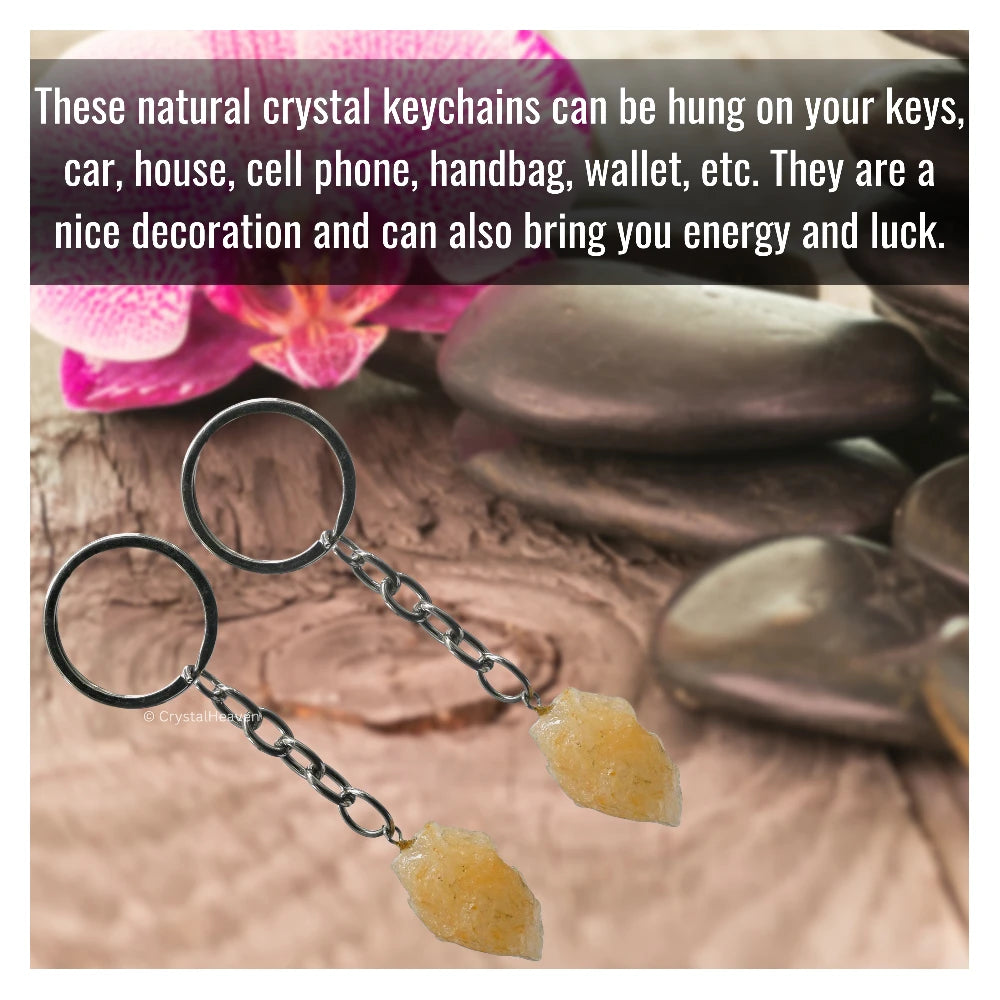 Yellow Aventurine Crystal Keychain (Raw)