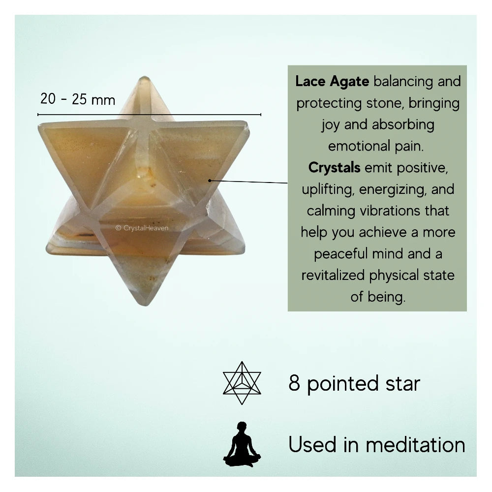 Lace Agate Crystal Merkaba (20-25 mm)