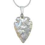 Angel Aura Quartz Arrow Head Pendant - Silver  Plated