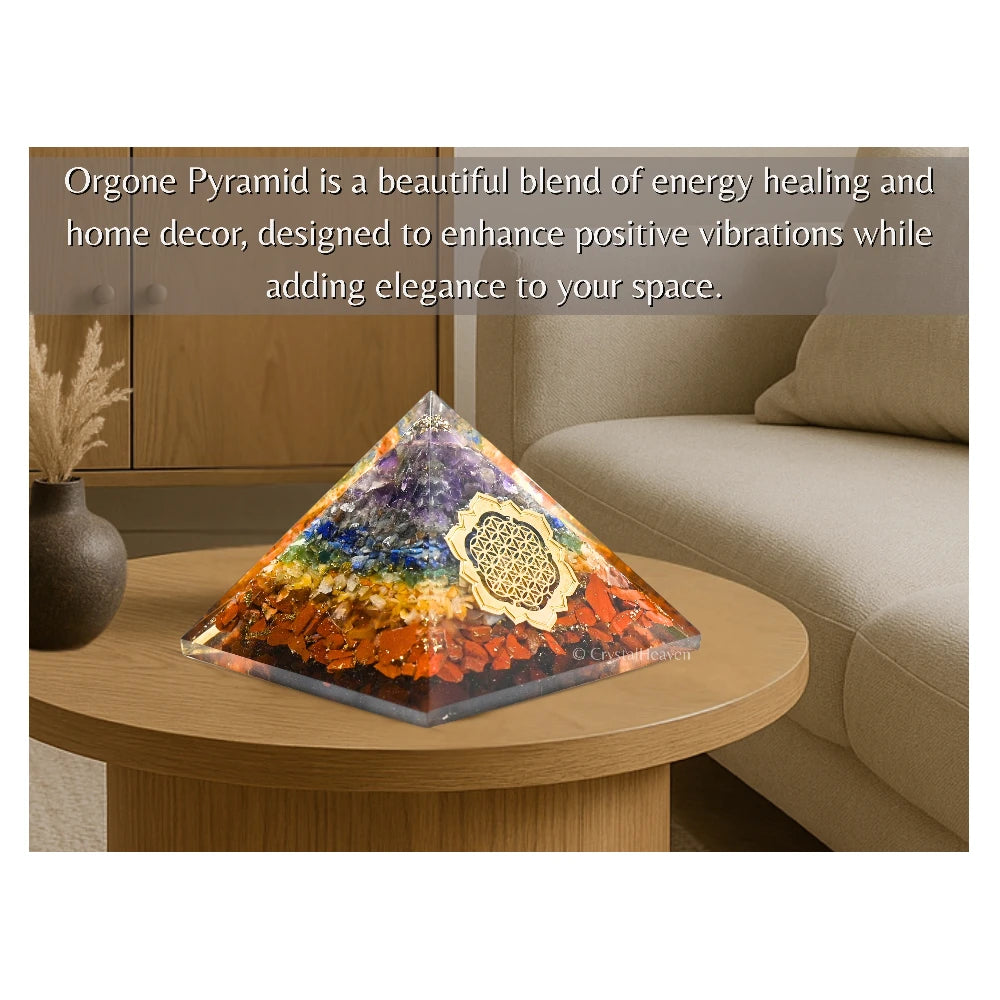 7 Chakra Orgone Pyramid (Lotus Flower Of Life)