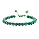 Malachite Healing Crystal Bracelets - 6mm Beads (Adjustable)