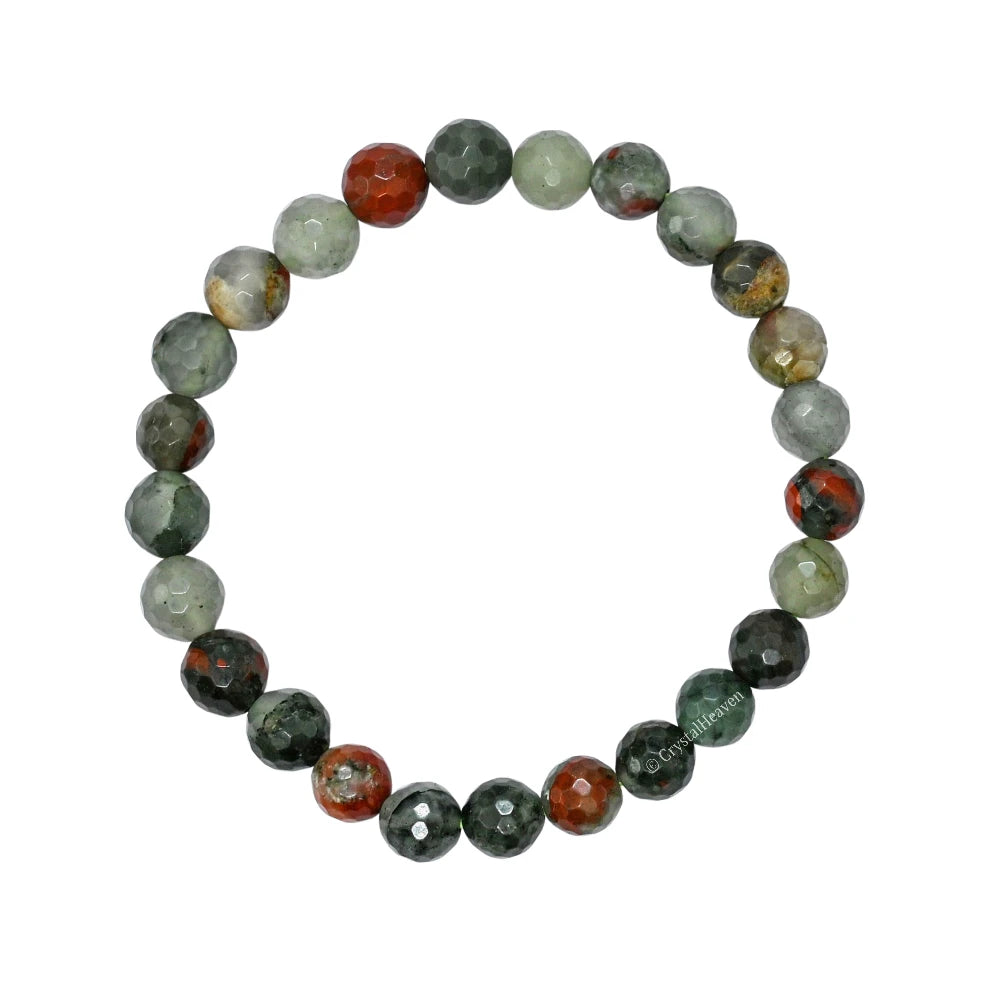 African Bloodstone Bracelet (Faceted-Stretchable)