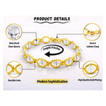Clear Quartz Bracelet - Round Gold Chain