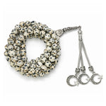 Dalmatian Jasper Crystal Tasbih (Silver)