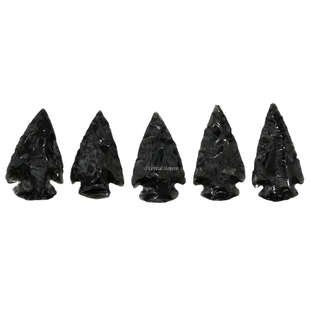 Black Obsidian Arrowhead - 1" to 1.5" (5 Pieces)
