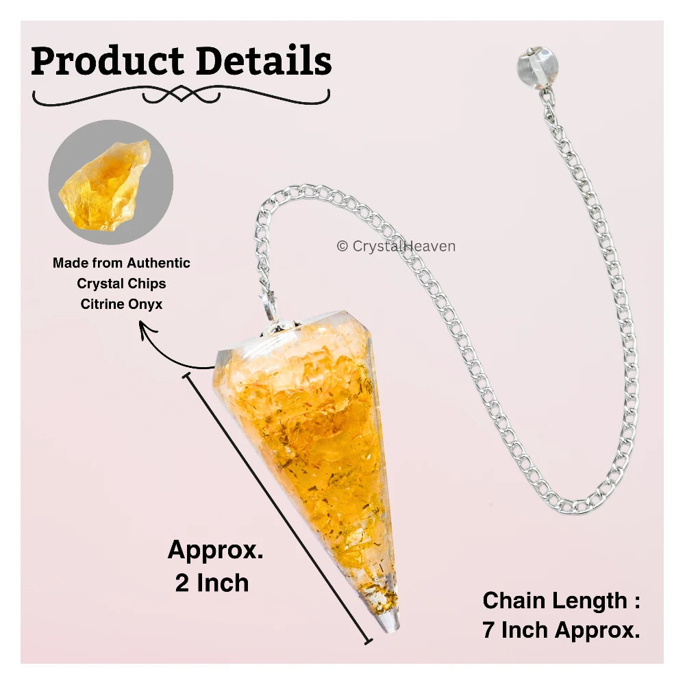Citrine Onyx Crystal Orgone Pendulum