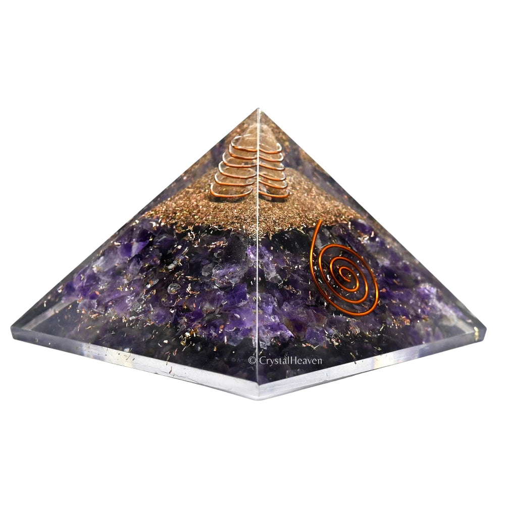 Amethyst Orgone Pyramid (Copper Coil)