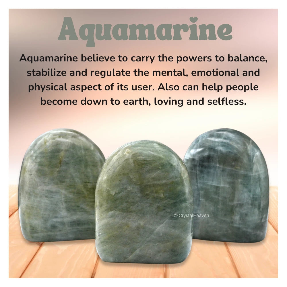 Aquamarine Standing Palm Stone (Regular)