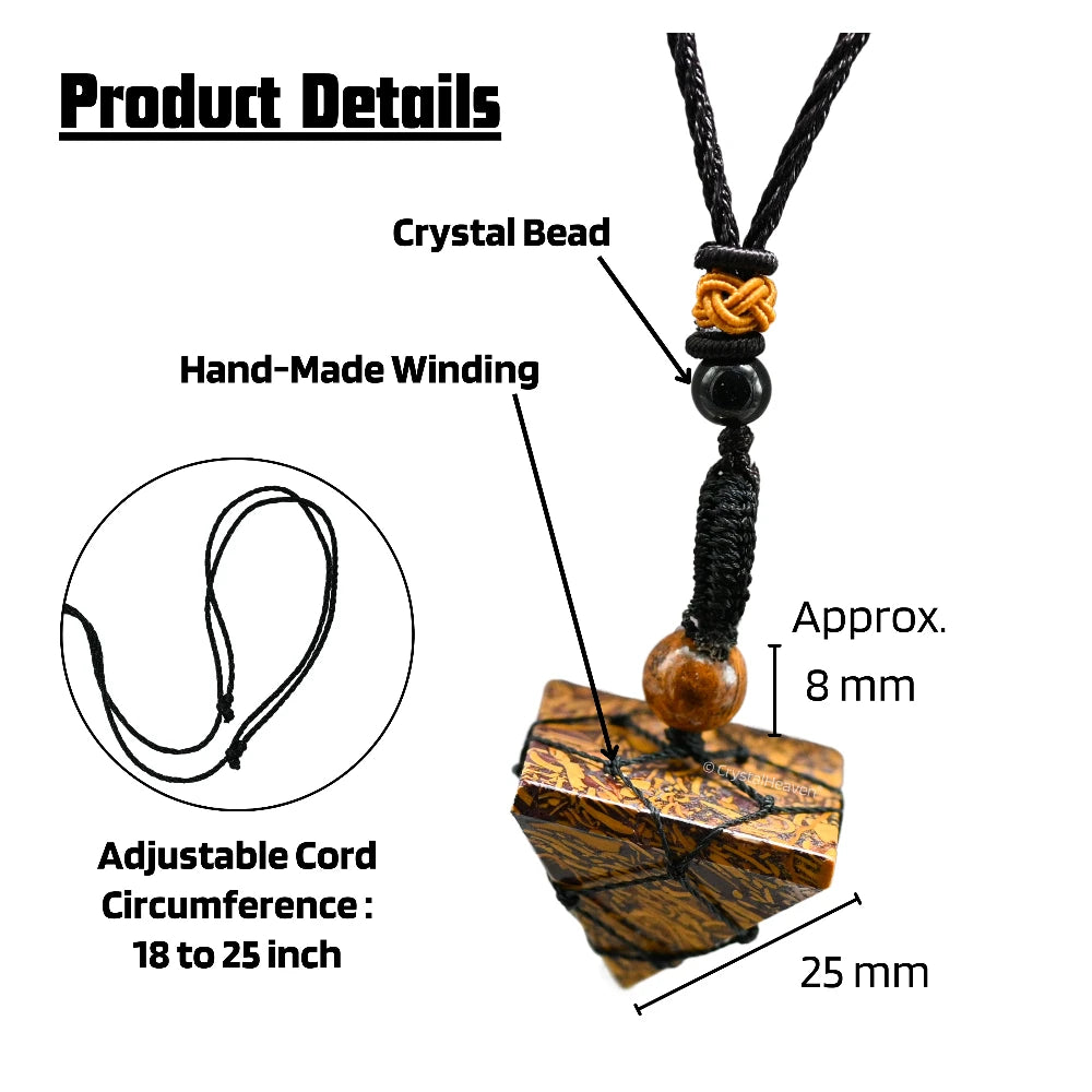 Mariyam Jasper Pyramid Macrame Pendant Necklace
