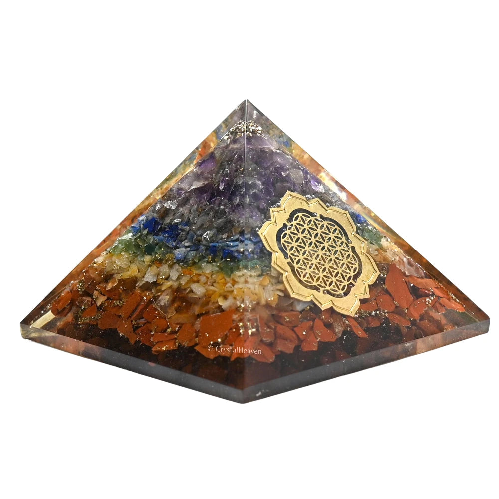7 Chakra Orgone Pyramid (Lotus Flower Of Life)