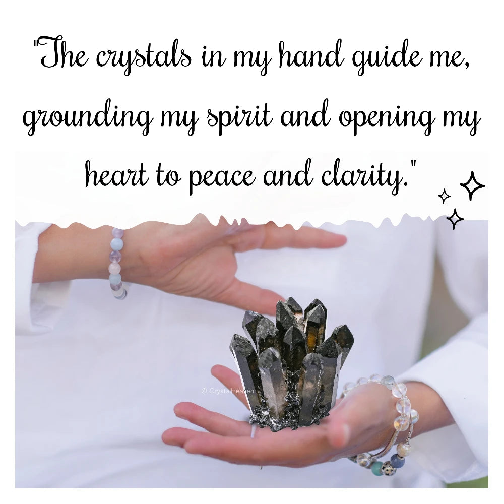 Smoky Quartz Crystal Cluster Points