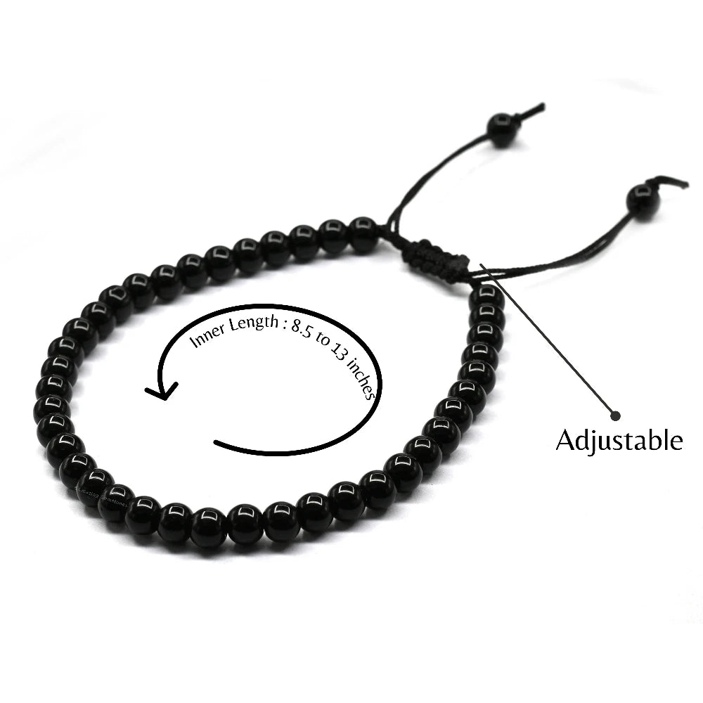 Anti Swelling Black Obsidian Hematite Set Of 3 Anklet (Without Knot)