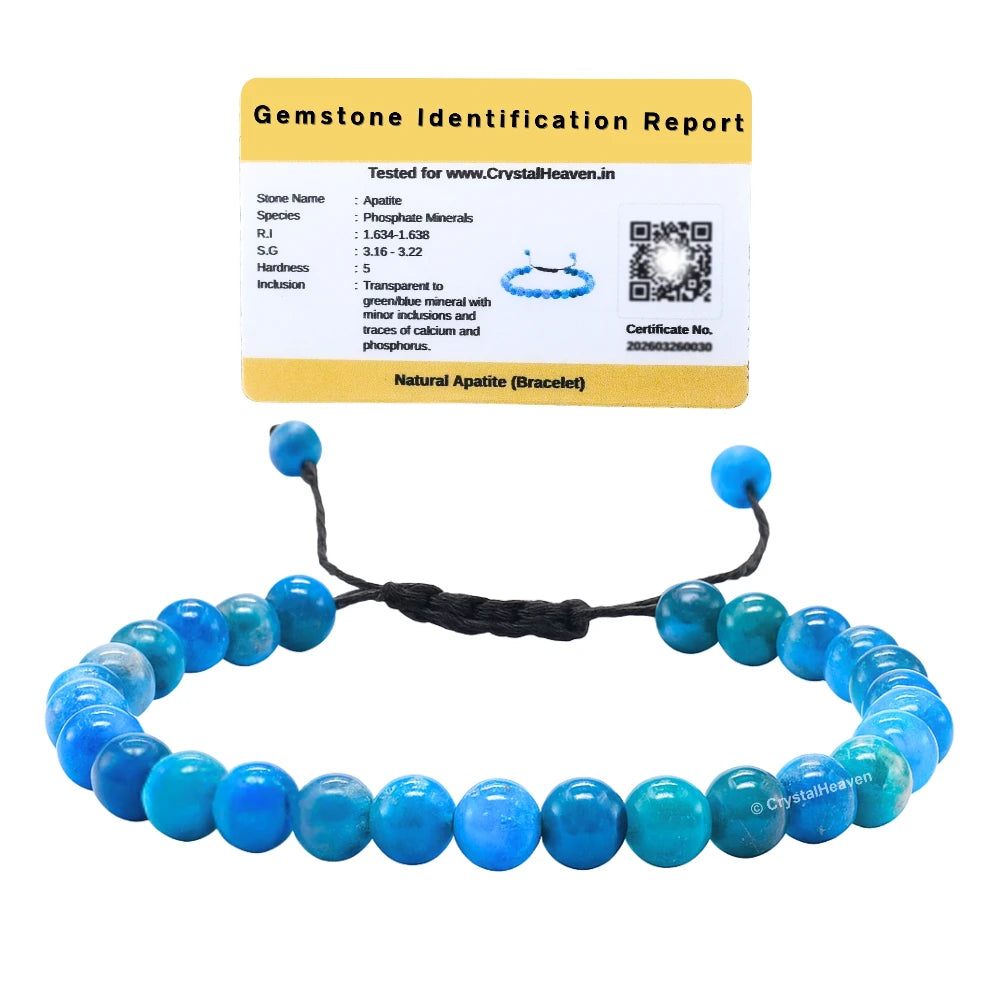Apatite Healing Crystal Bracelets - 6mm Beads (Adjustable)