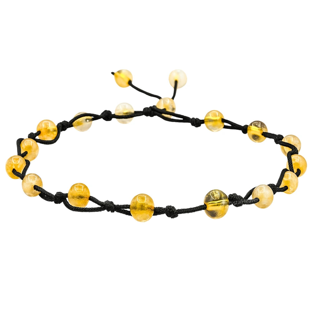 Citrine Anklet (Hand Knotted)