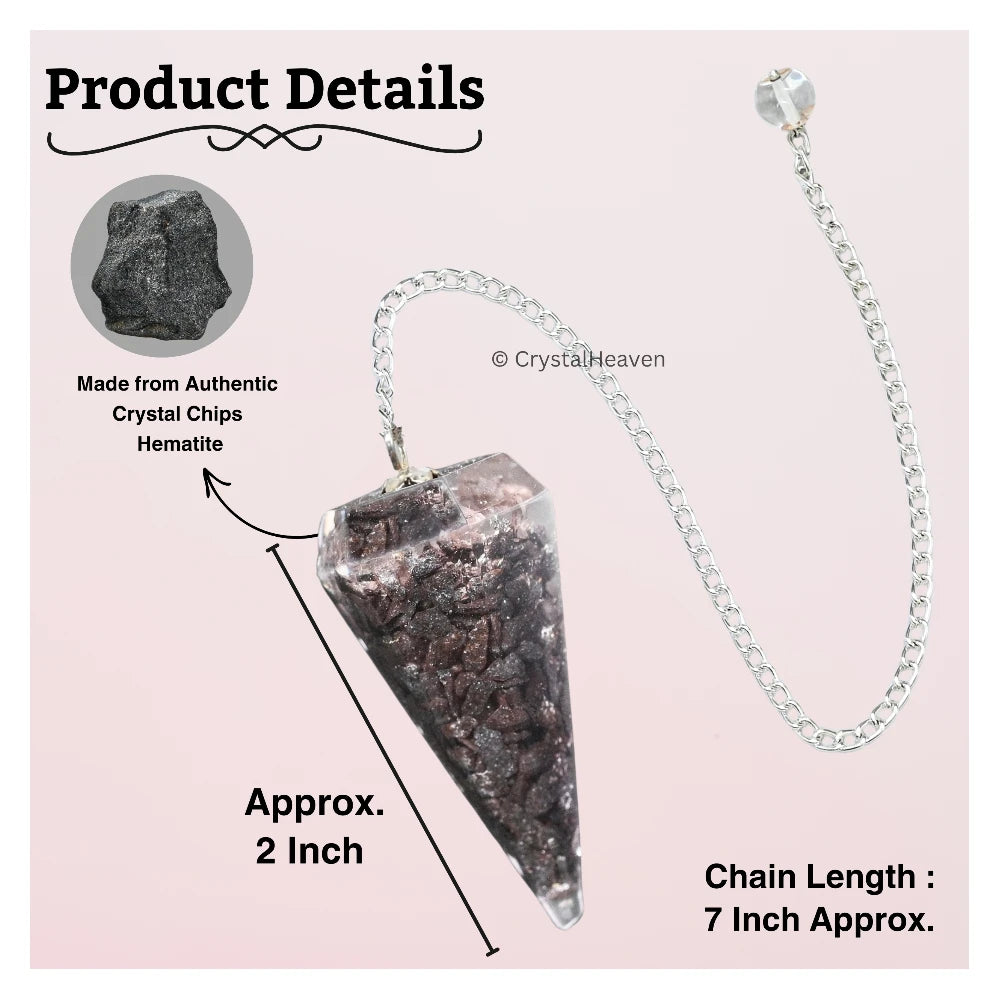 Hematite Crystal Orgone Pendulum