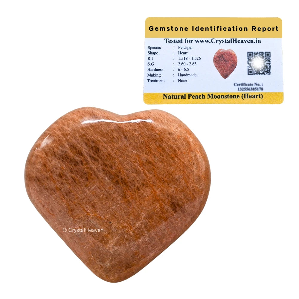 Peach Moonstone Heart