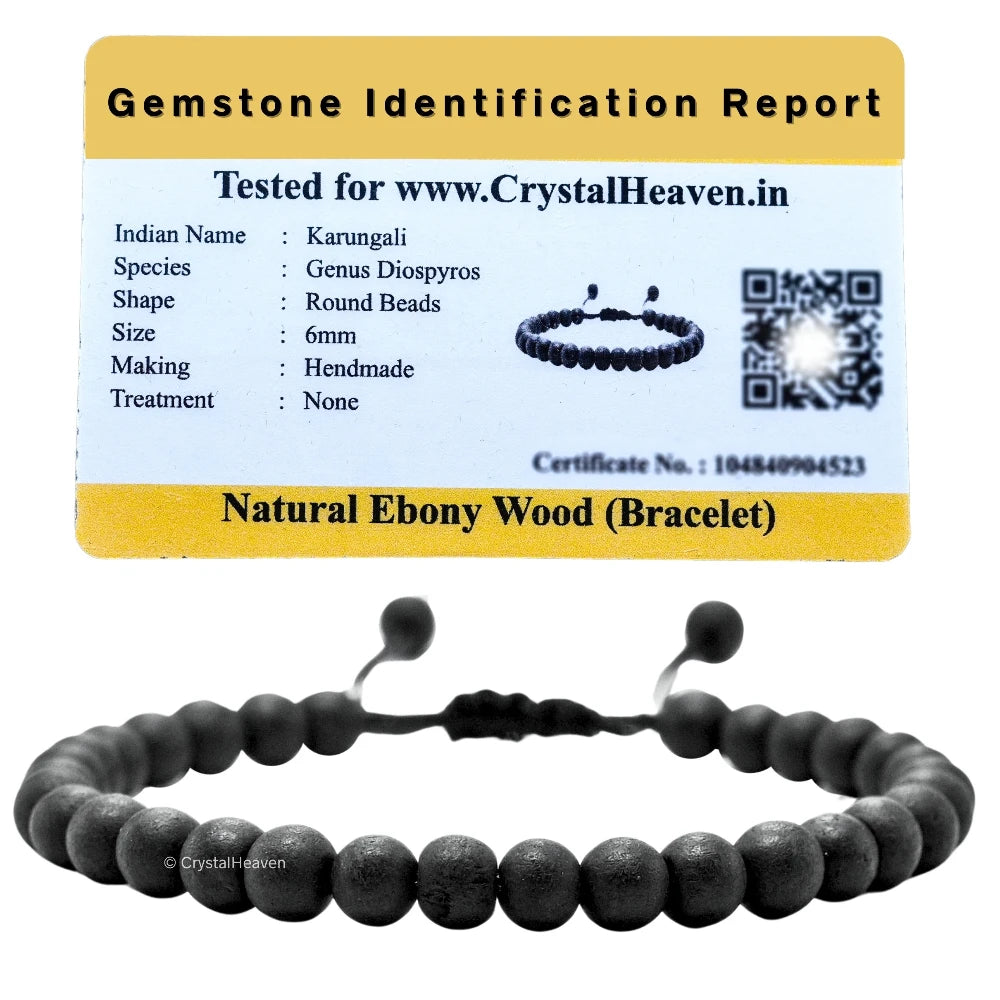 Karungali Malai Bracelet (Adjustable - 6 mm beads)
