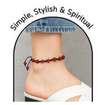 Red Onyx Anklet (Hand Knotted)