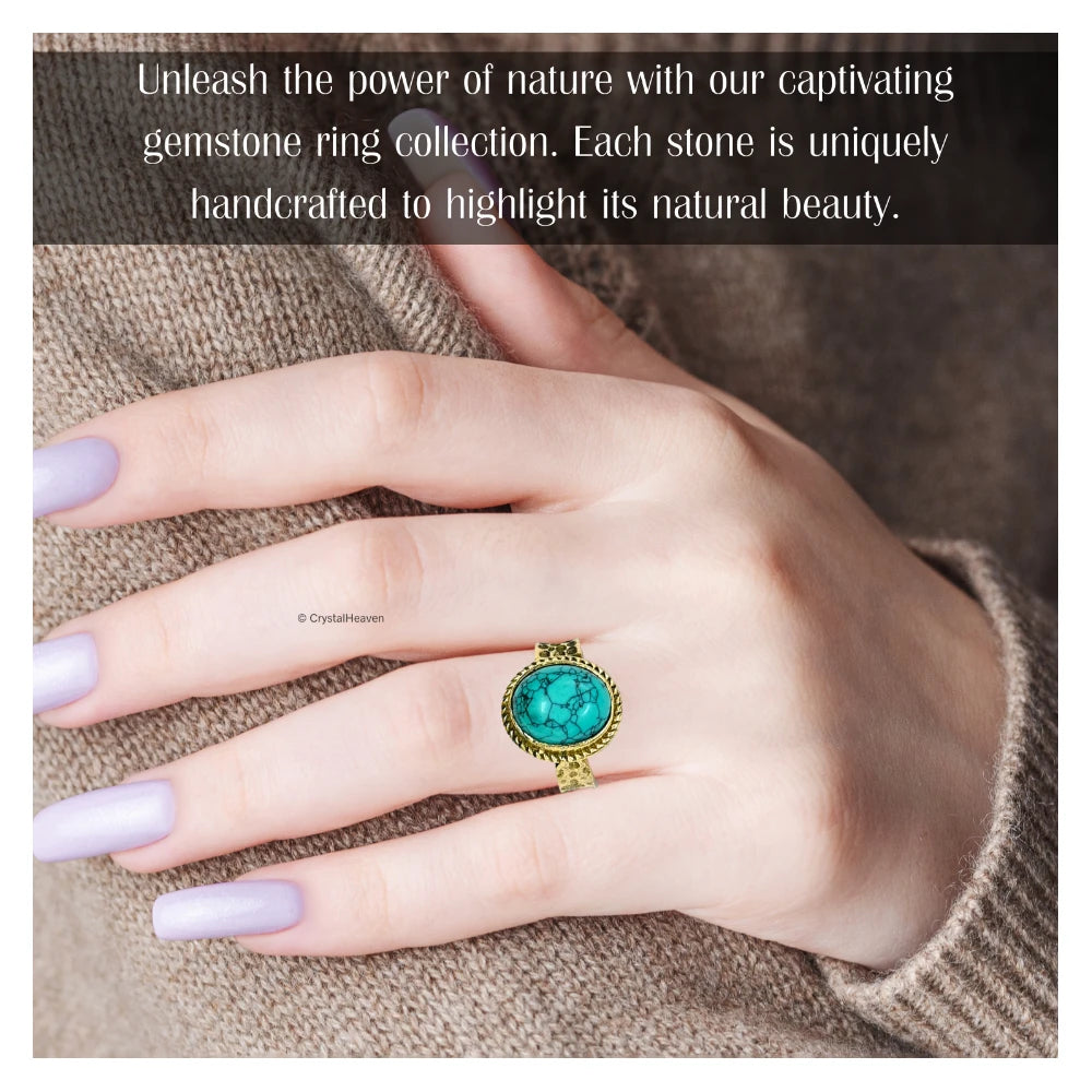 Turquoise Ring (Gold/Oval)