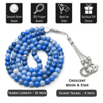 Blue Aventurine Crystal Tasbih (Silver)