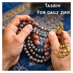 Brown Snowflake Obsidian Crystal Tasbih (Gold)