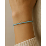 Aquamarine Bracelets - 2mm Faceted Beads (Silver)