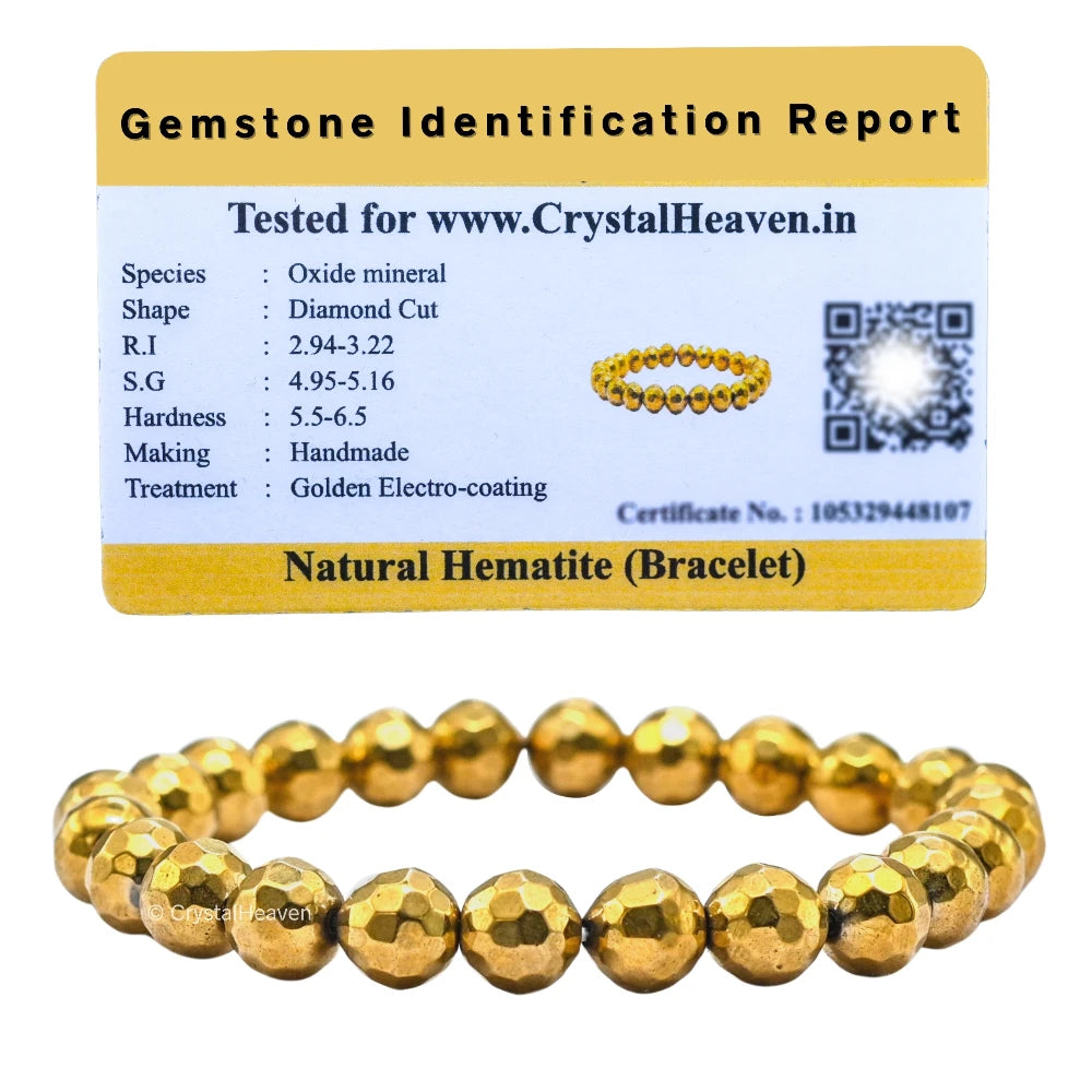 Golden Hematite Bracelet (Faceted-Stretchable)