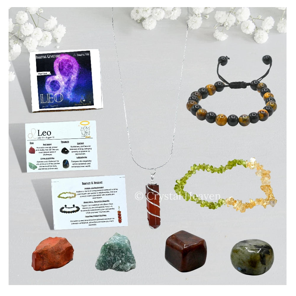 Leo Healing Crystals and Stones Premium Set