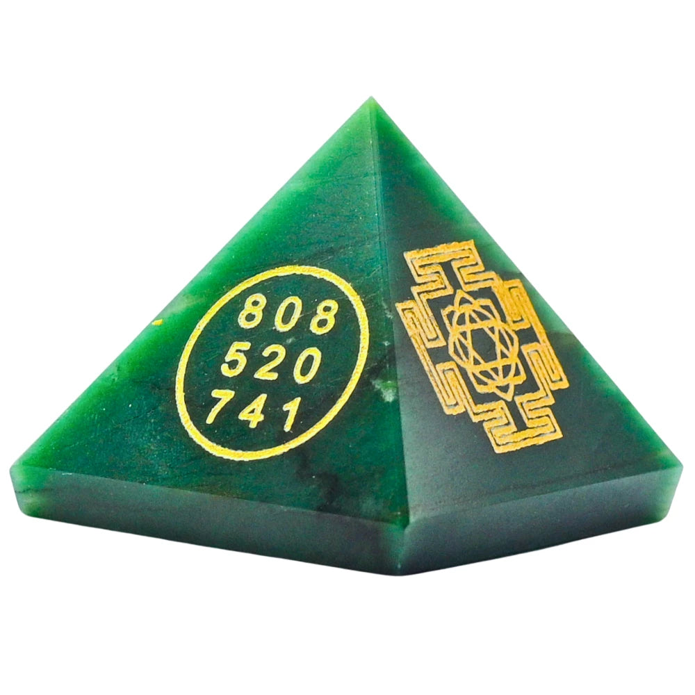 Laxmi Zibu Money Pyramid - Green Aventurine Crystal Pyramid