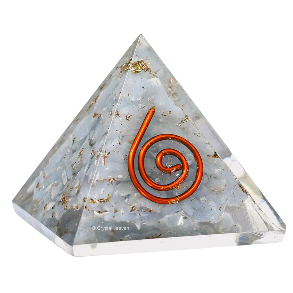Angelite Orgone Pyramid - 30mm