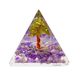 Amethyst with Peridot Tree Orgone Pyramid - 30mm