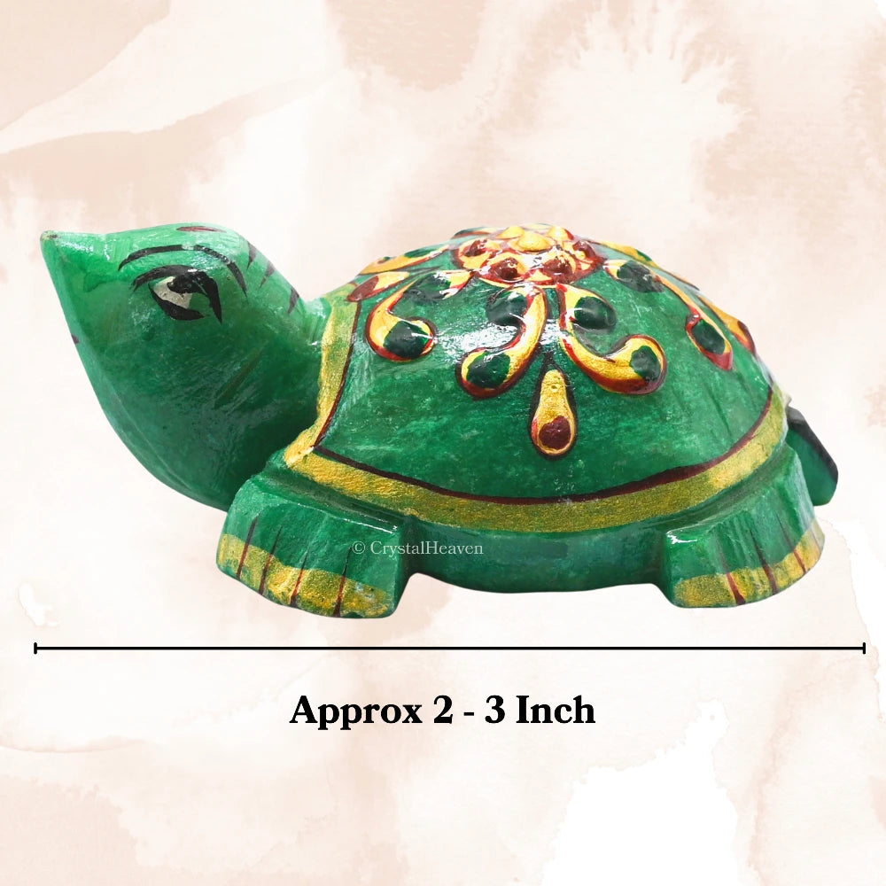 Green Aventurine Crystal Gemstone Hand Painted Tortoise (2-3 Inch)