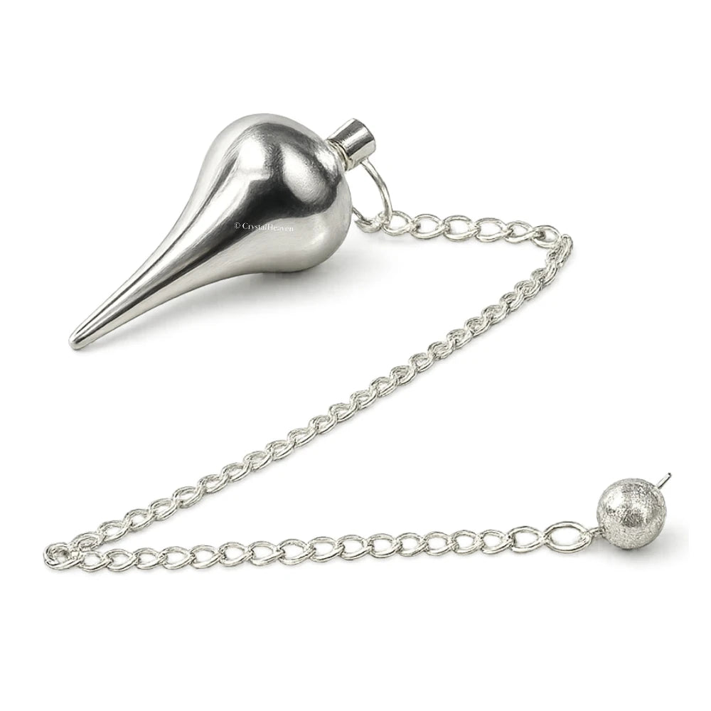 Metal Brass Pendulum - Dome Cone Point Silver (MP119)