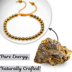 Golden Hematite Healing Crystal Bracelets - 6mm Beads (Adjustable)