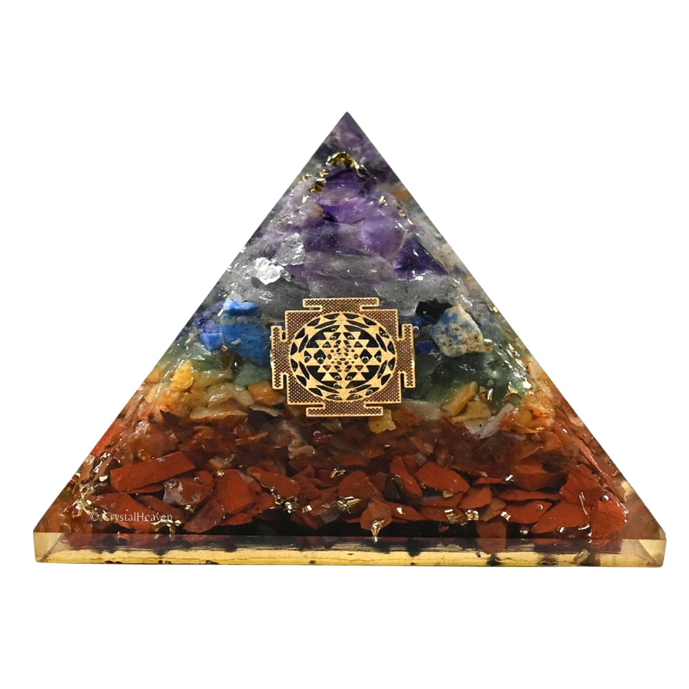 7 Chakra Orgone Pyramid (Small Shriyantra)