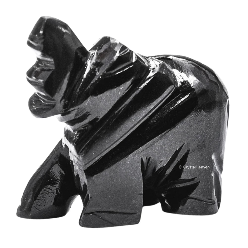 Black Agate Crystal Elephant
