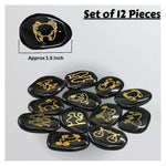 Black Agate Pagan Wiccan Stones (Set of 12)