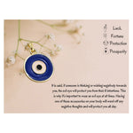 Blue Evil Eye Pendant Necklace - Round (Gold)