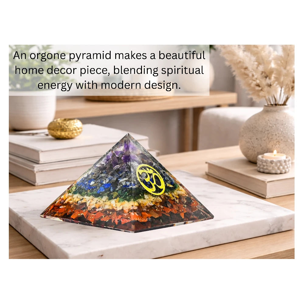 7 Chakra Orgone Pyramid (Small OM)
